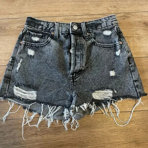 Wild fable women’s juniors size 0 black acid wash button fly nwot Jean shorts